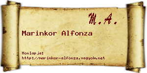 Marinkor Alfonza névjegykártya